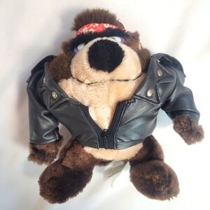 Looney Tunes Tasmania Devil Biker w/ Faux Leather Coat & Headband Warner Bros
